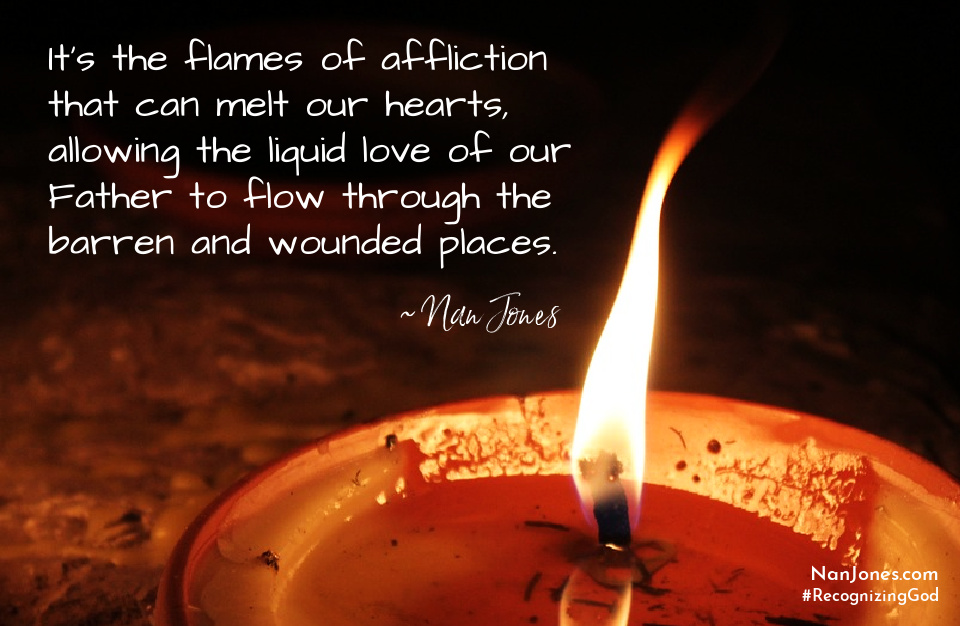 How does God use the flames of affliction in our lives?