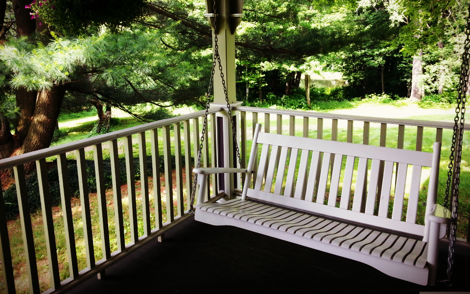 I heard the voice of His melody while swinging on the porch